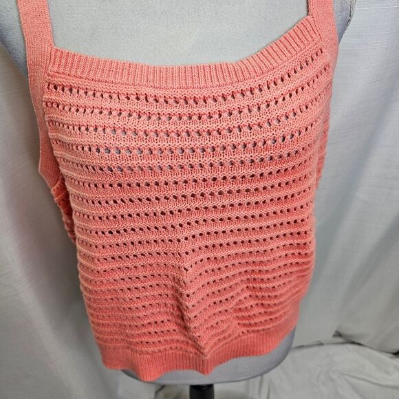 Universal Thread Coral Pink Open Knit Cotton Tank Size XXL - Picture 4 of 9